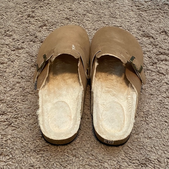 Tan Suede Slip-On Clogs - Picture 4 of 6